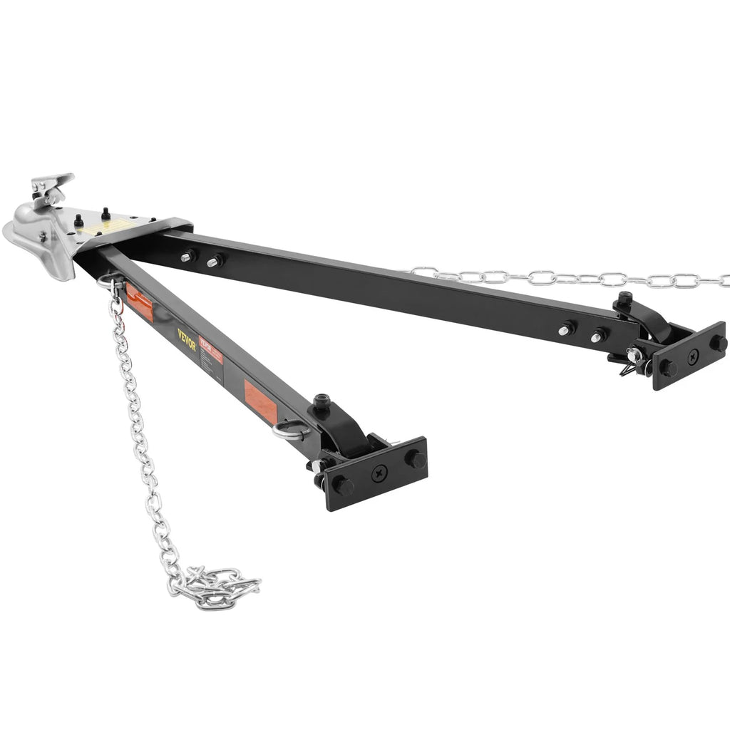 VEVOR Tow Bar, 5500 Lbs Towing Capacity with Chains, Powder-Coating Alloy Steel Bumper-Mounted Universal Towing Bar, Coupler Fits 2-Inch Ball Hitch, 39.4-Inch Opening Width, for RV Car Trailer Truck