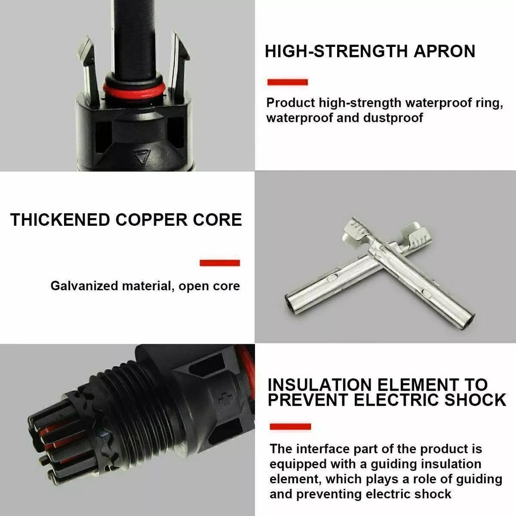 10/20/50/100/200 Pairs Male Female Solar Cable Connectors for DIY Solar Panel US