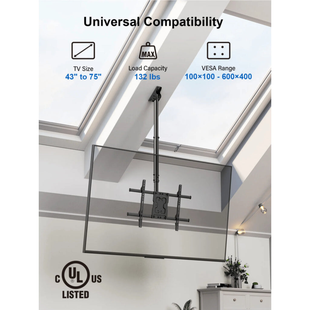 Ergoav Ceiling Mount for Tvs 43" to 75"