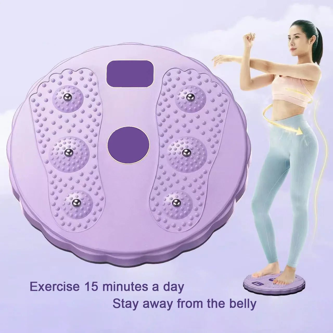 Waist Twister Disc, Waist Twist Board for Exercise Twisting Waist Disc with Counter Waist Twister for Women Belly Fat Body Shaping Fitness Twister Machine with Massage Foot Sole