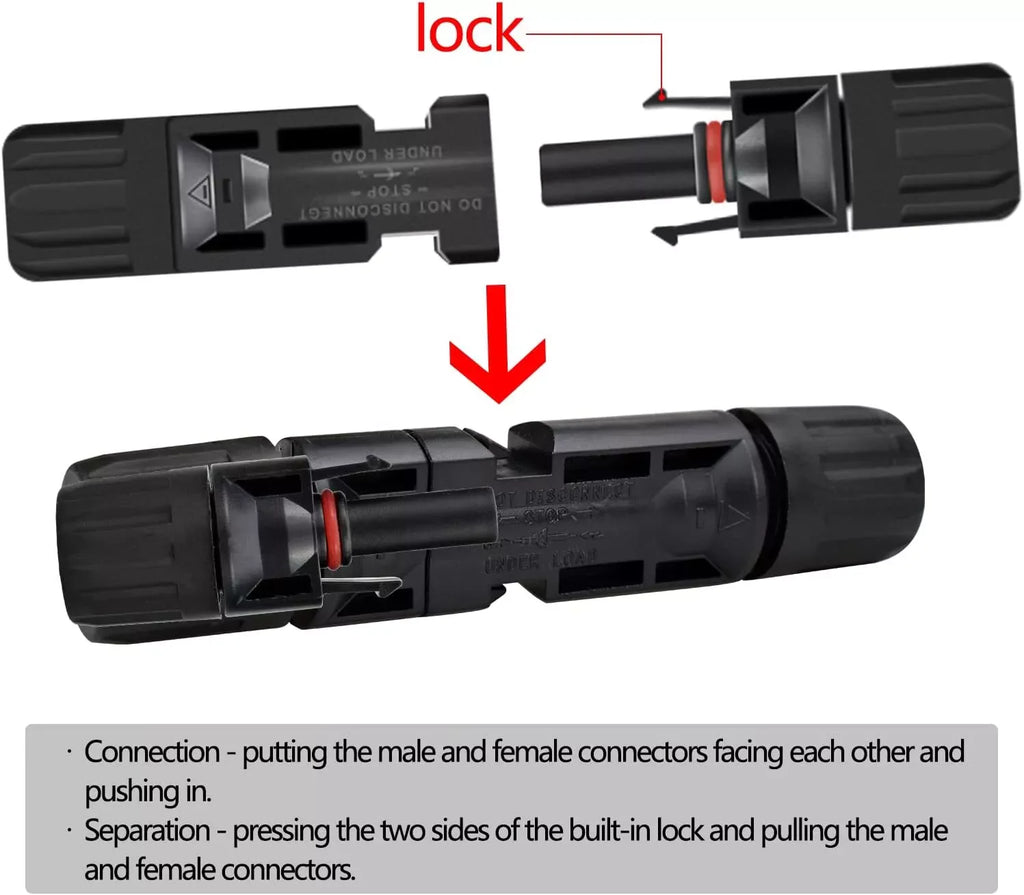 10/20/50/100/200 Pairs Male Female Solar Cable Connectors for DIY Solar Panel US