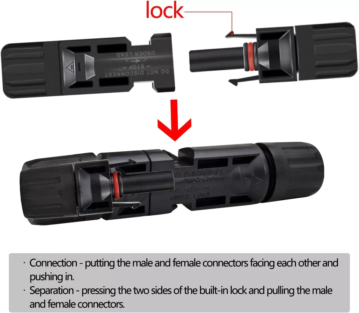 10/20/50/100/200 Pairs Male Female Solar Cable Connectors for DIY Solar Panel US