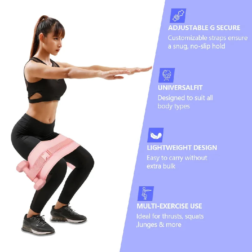 Thrust Belt – for Dumbbells, Kettlebells, and Plates – Slip-Resistant Padding for Hip Protection – Perfect for Gym, Home, and On-The-Go Workouts