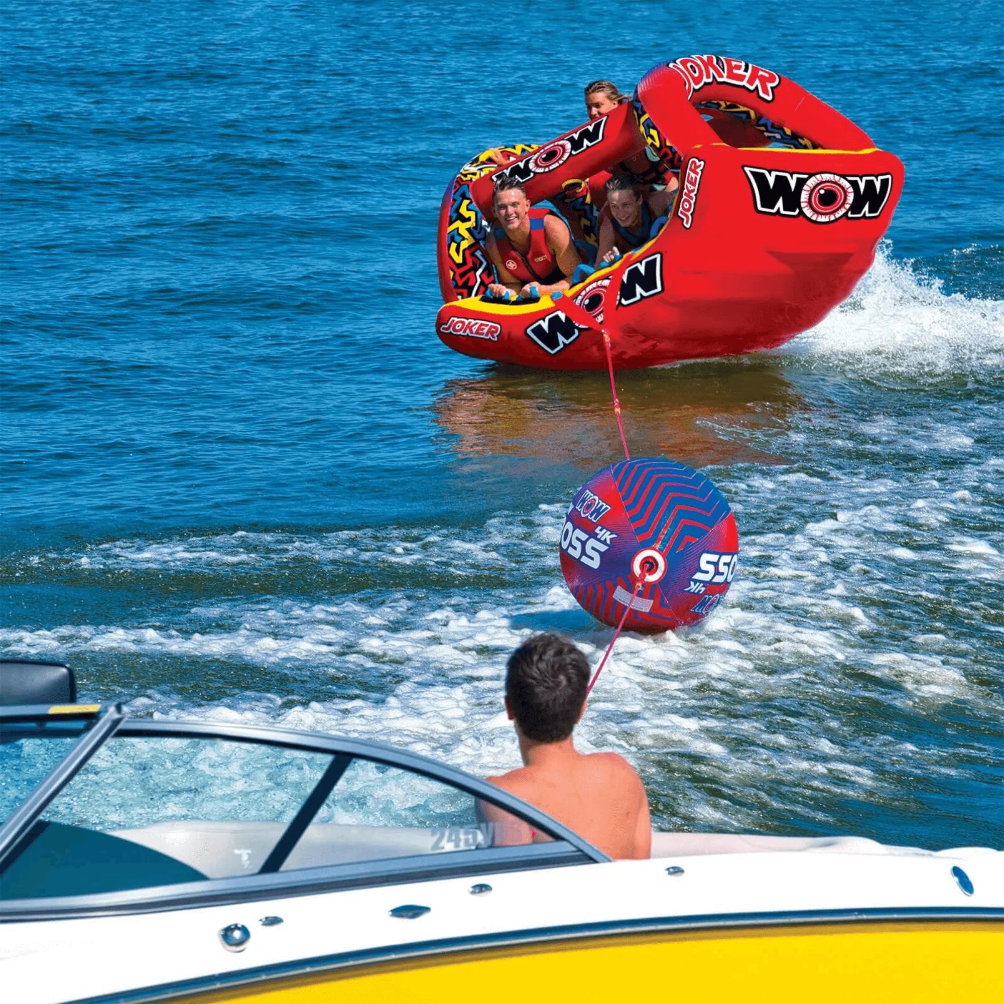 WOW Watersports Tow Boss for 1-4-Person Towables, Absorbs Shock and Reduces Rope Spray