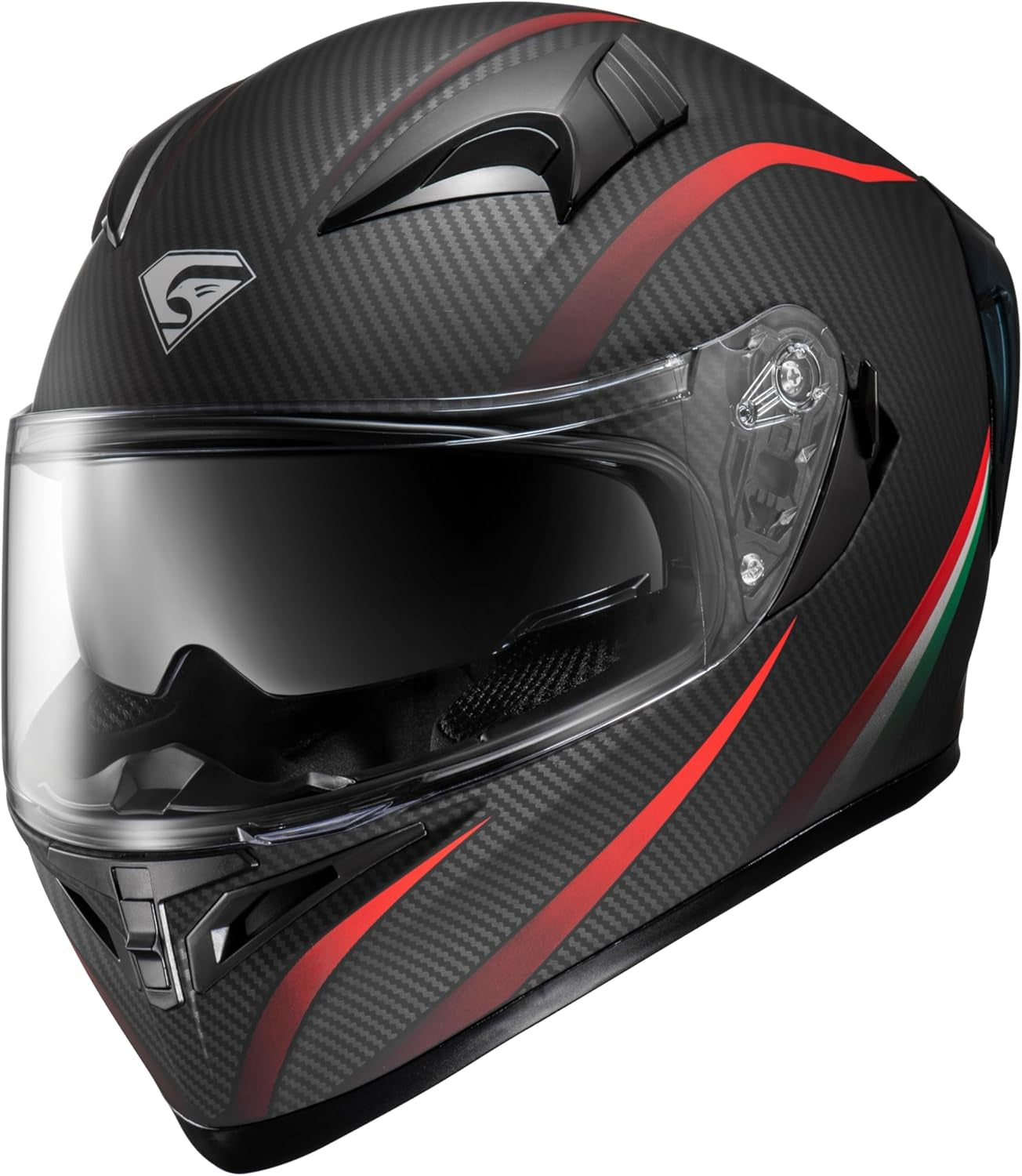 Full Face Motorcycle Helmet with Internal Tinted Visor & DOT Approved for Moped ATV Cruiser Scooter (Matt Red, Medium)