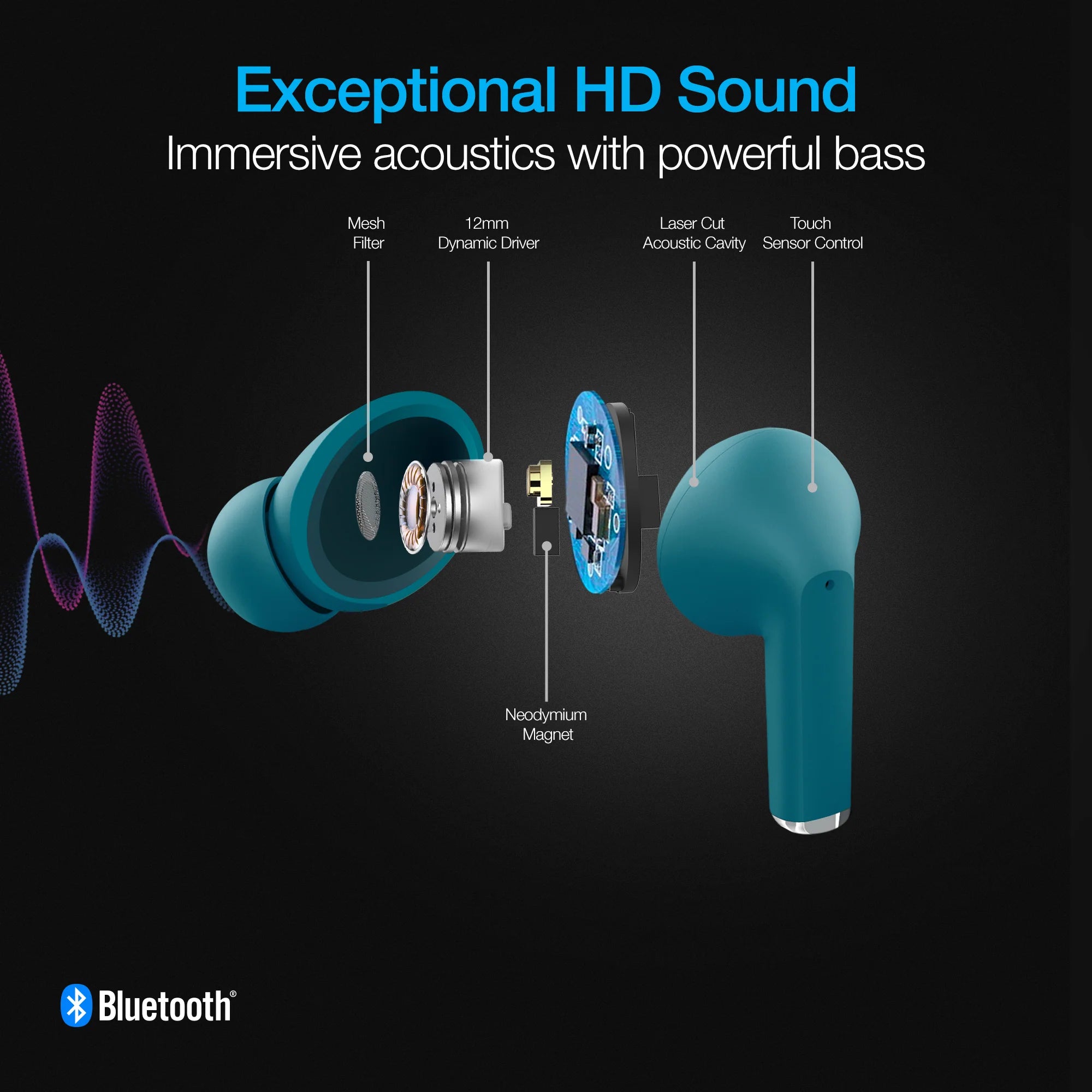 Naztech Xpods PRO TWS with Wireless Charging Case