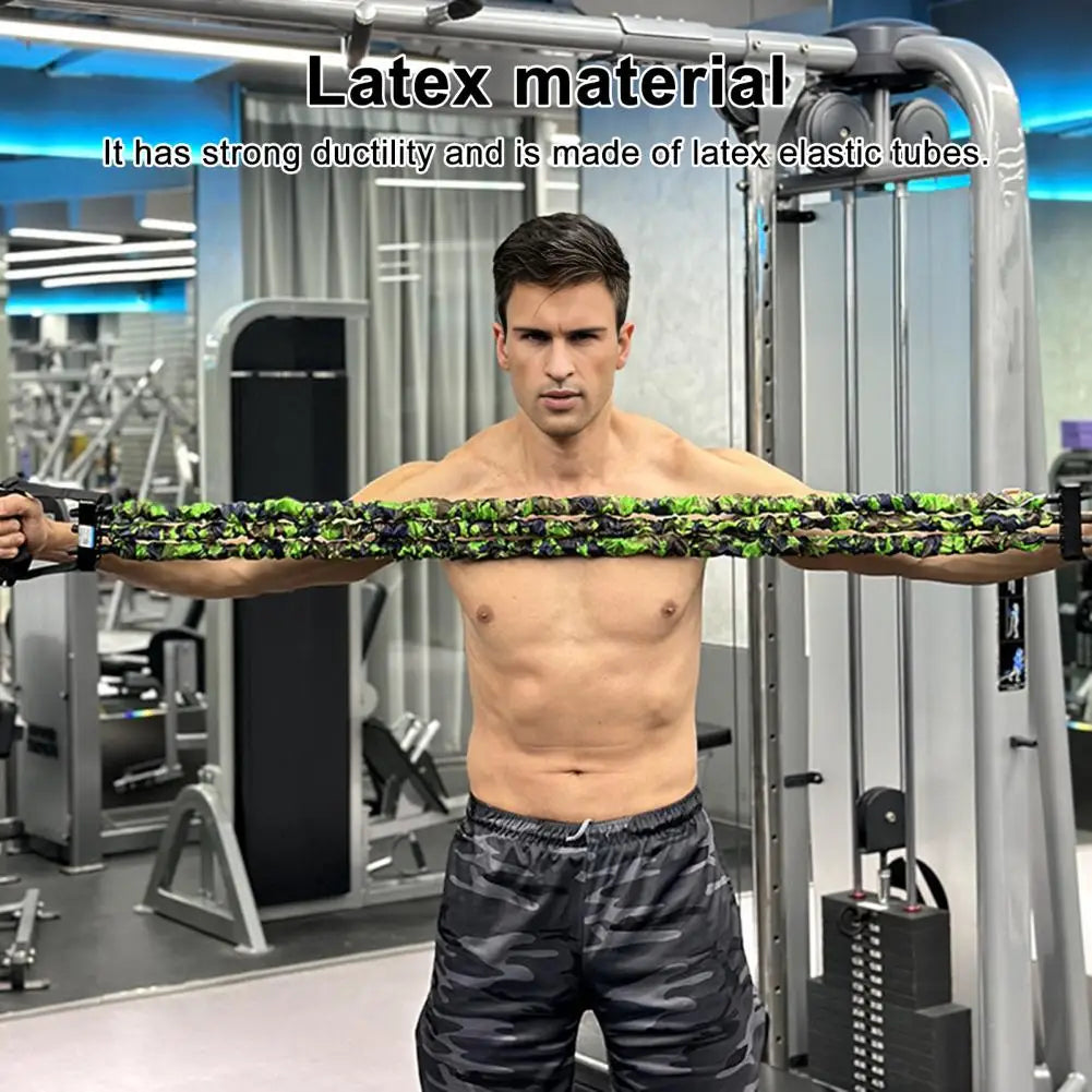 2025 New 3-Hole Resistance Stretcher,Adjustable 3-Way Resistance Band,Chest Expander Stretch Bands with Handles,Full Body Stretching & Strength Training(Green)