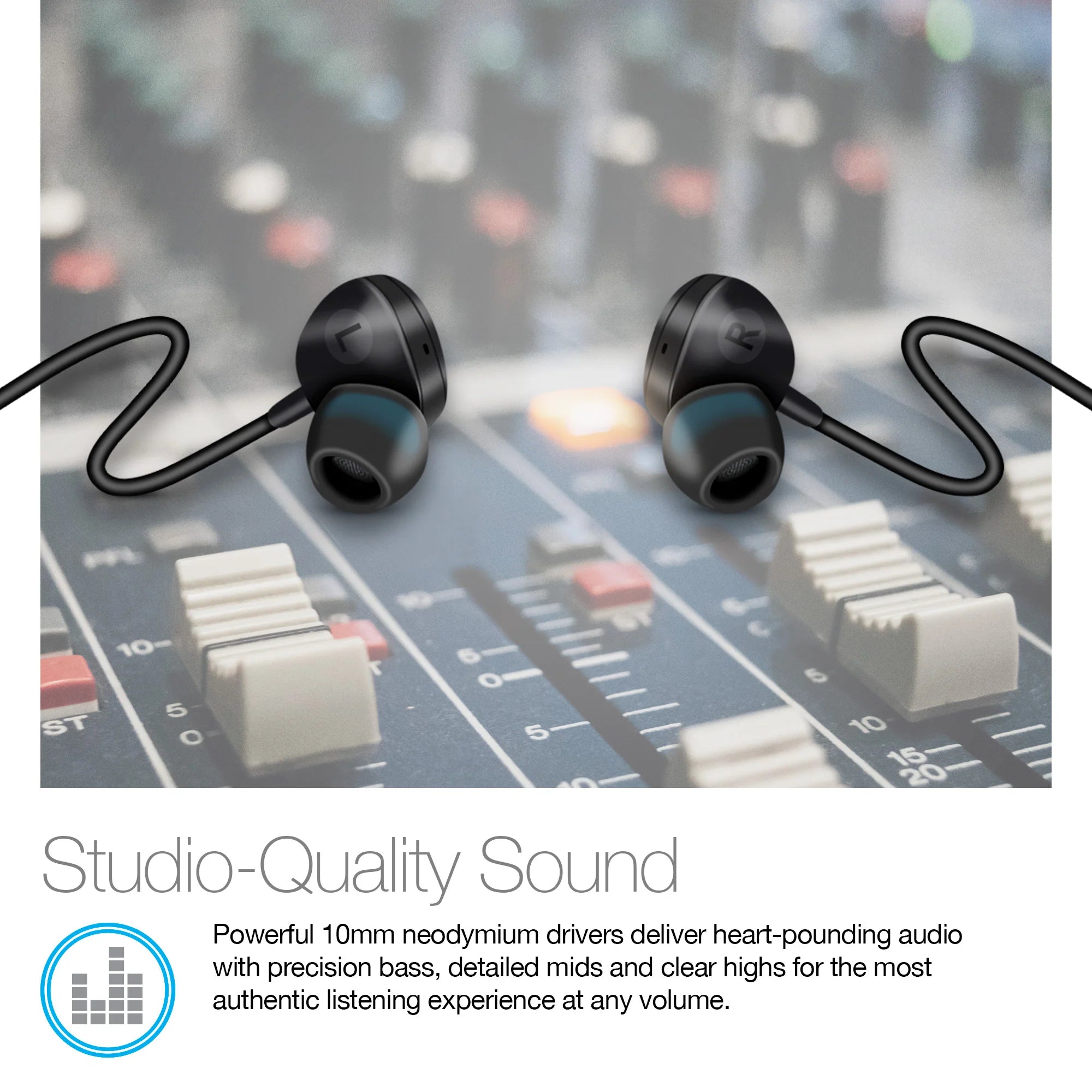 Naztech X1ANC Active Noise Cancelling Earphones 3.5Mm Black (14509-HYP)