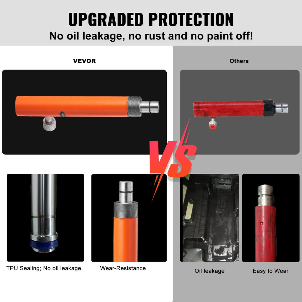 VEVOR 4 Ton/8800 LBS Porta Power, Portable Hydraulic Ram with 3.9 Ft/1.2 M Oil Hose, Auto Body Frame Repair Kit with Storage Case for Car Repair, Truck, Farm