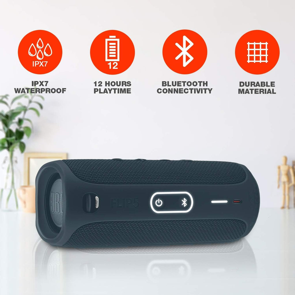 Flip 5: Portable Wireless Bluetooth Speaker, IPX7 Waterproof - Blue - Boomph'S Comprehensive Ultimate Performance Cloth Solution for Your On-The-Go Sound