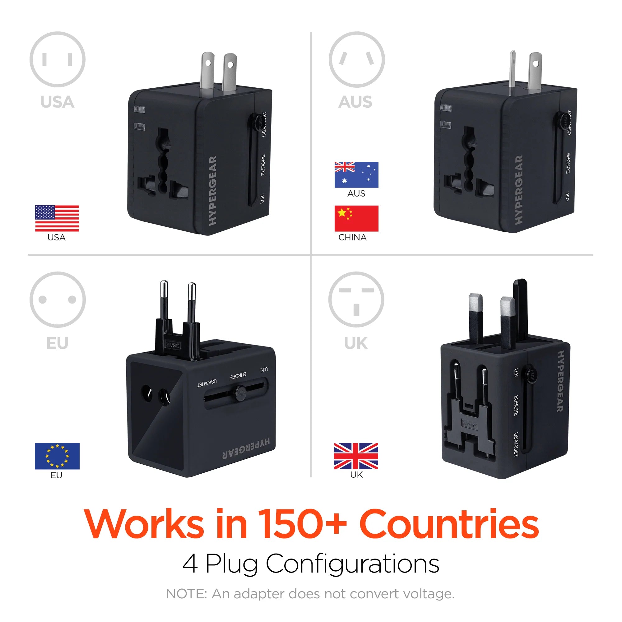 Hypergear All-In-One World Travel Adapter