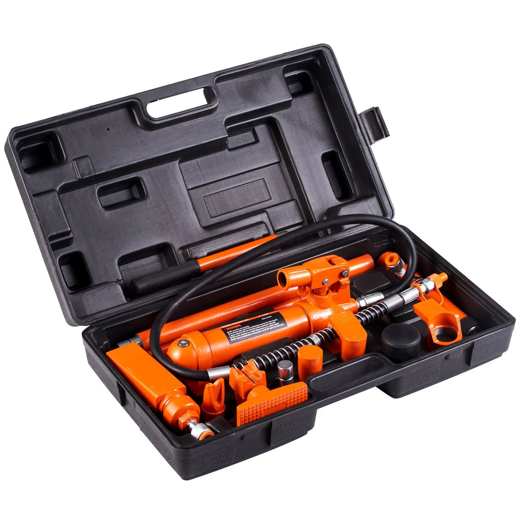 VEVOR 4 Ton/8800 LBS Porta Power, Portable Hydraulic Ram with 3.9 Ft/1.2 M Oil Hose, Auto Body Frame Repair Kit with Storage Case for Car Repair, Truck, Farm