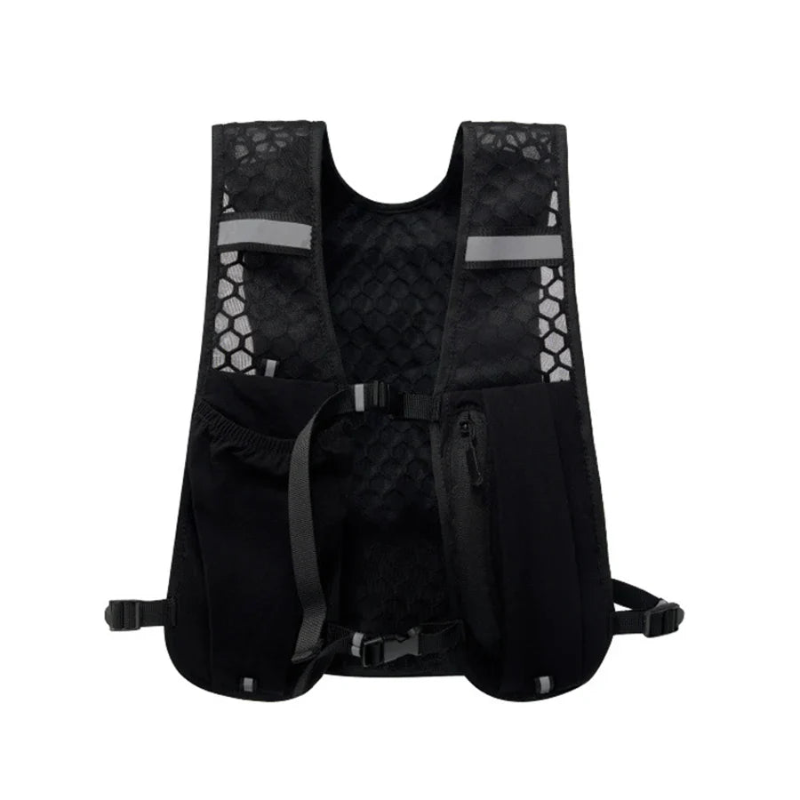For Biking Running Storage Vest Lightweight Running Vest Reflective Hydration Water Chest Pack with Phone Storage Pocket